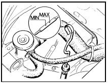 27.4 Transmission fluid level dipsticklocation and level markings