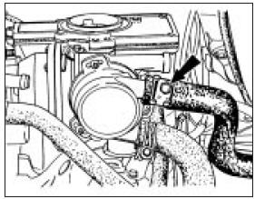 4.6a Heater hose connection on choke housing