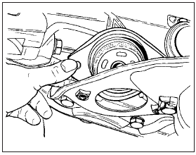 9.3b Removing transmission left-hand rear mounting - pre-1986 models