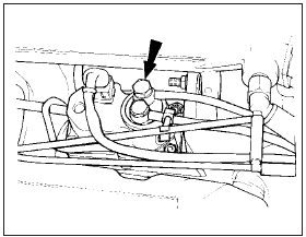 7.33 Fuel feed pipe union at the warm-up regulator - XR3i and Cabriolet