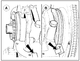 8.9c Apply sealer to the areas shown when fitting a one piece sump gasket