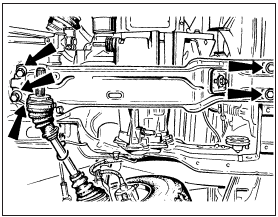 11.31 Transmission support crossmember bolt locations - 1986 models onwards