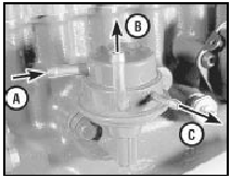 5.10 Fuel pump connections on 1.1 and 1.3 litre HCS engines