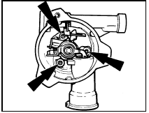 10.5 Choke unit retaining screw locations - Ford VV carburettor