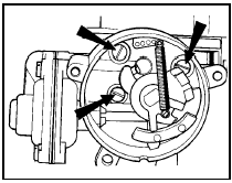 15.5 Weber 2V carburettor choke housing retaining screw locations - XR3