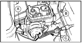 16.3 Weber 2V carburettor disconnection points - XR3 models