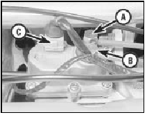 6.3 Warm-up regulator fuel feed pipe (A), outlet pipe (B) and wiring