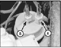 7.12 Fuel inlet pipe (A) and outlet pipe (B) at the engine compartment