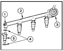 10.8 Fuel rail and injector assembly - 1.6 EFI engine