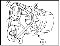 5.4 Alternator mounting and adjuster link bolts