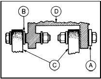 5.6a Correct fitting of alternator mounting components - early models