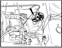 4.2a Ignition coil location (arrowed) - CVH engines with contact breaker