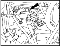 5.53 Make alignment marks (arrowed) between the distributor and cylinder head