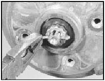 5.3b . . . extract the split pin and nut retainer . . .