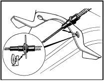 9.7 Handbrake cable connector spring clip removal