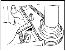 20.18 Using a ruler to check right-hand drivebelt adjustment