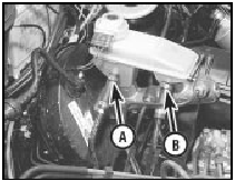 21.3 Modulator fluid return pipes at master cylinder reservoir