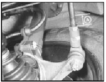 20.3 Steering tie-rod outer balljoint showing exposed threads (A) on tie-rod