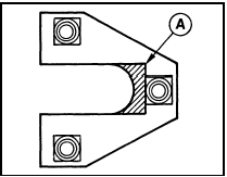 13.26 Remove the shaded area (A) when fitting a new door lock threaded plate