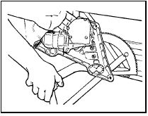 14.53 Withdrawing the window motor and regulator from the door