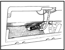 18.12 Central locking solenoid relay location behind glovebox - pre-1986