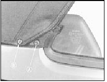 22.5 Protection cover screw (A) and tensioning screw (B) - Cabriolet models