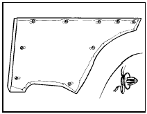 32.4 Rear quarter trim panel securing clip locations