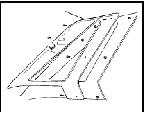 32.22 Rear pillar trim panel securing screw locations