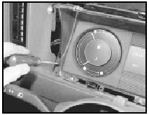 9.3 Removing an instrument panel retaining screw - pre-1986 model