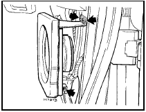 22.11 Cowl mounted loudspeaker retaining screw locations - 1986 models