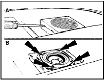 22.19 Rear parcel shelf-mounted loudspeaker removal - pre-1986 models