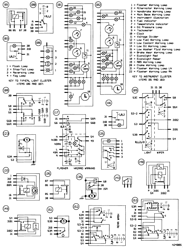 Internal connection details, all models continued