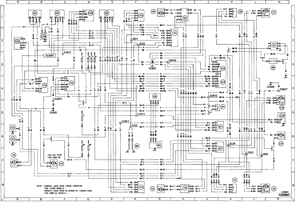 Diagram 3a: 1986-on Ancilliary circuits all models