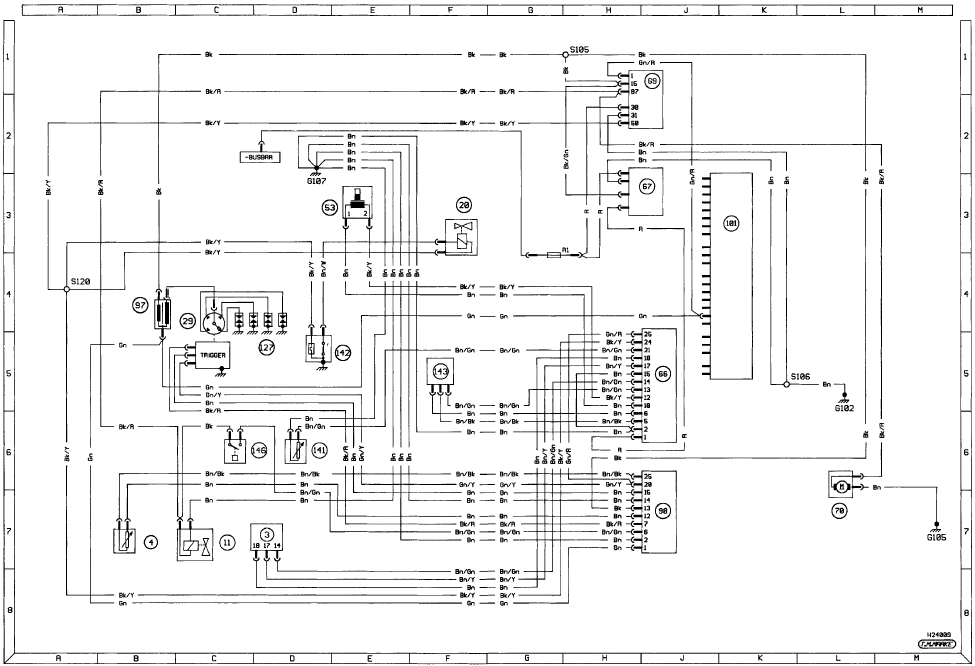 Diagram 4a: 1984-86 KE-Jetronic fuel injection For starting and charging